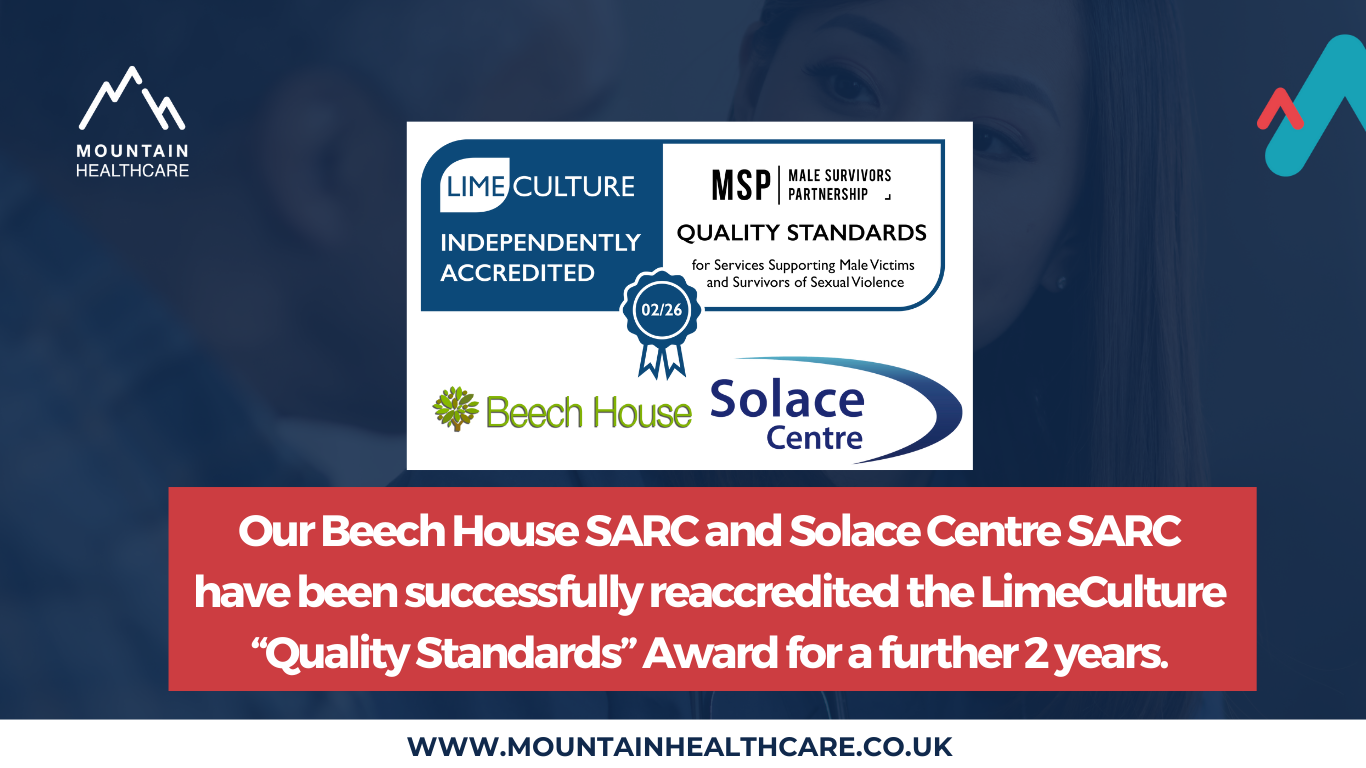 Our Beech House SARC and The Solace Centre SARC have been successfully reaccredited the LimeCulture Quality Standards Award for a further 2 years